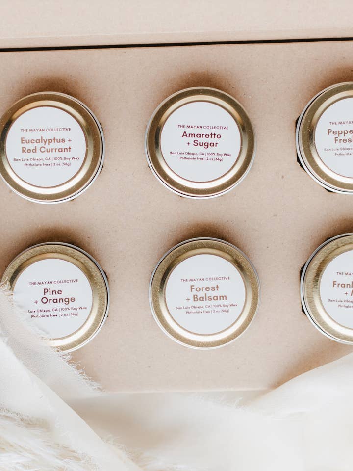 Christmas Candle Flight for wholesale by The Mayan Collective