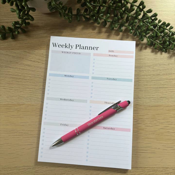 Weekly Focus Planner Notepad for wholesale by Peachi Lane