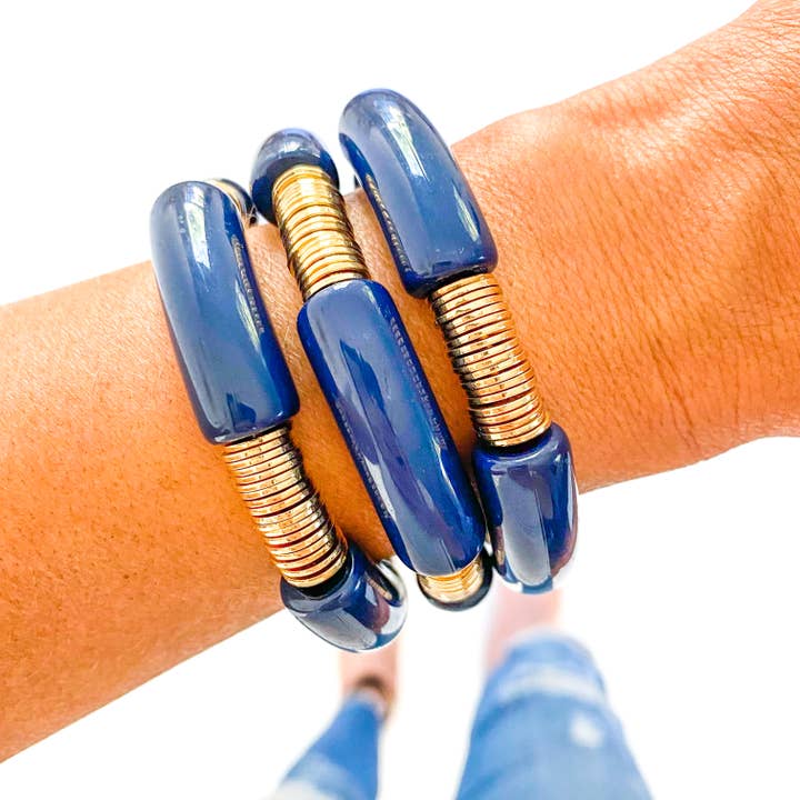 Savvy Bling - Wholesale Jewelry Set - Blue Game Day Bracelets & Necklaces27