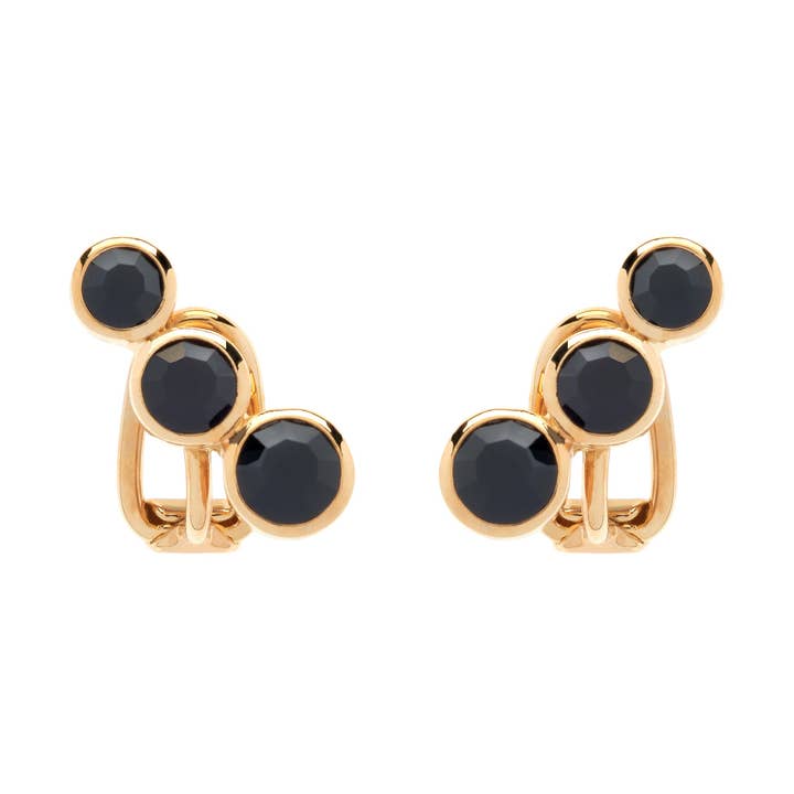 Jet Crystal Ear Climber for wholesale by Emma Holland