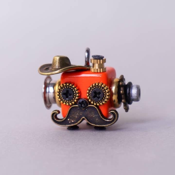 Kitsville - Wholesale Keychain - Unisex - Handcrafted Wooden Bot Necklace, Keychain, or Mini Decor1