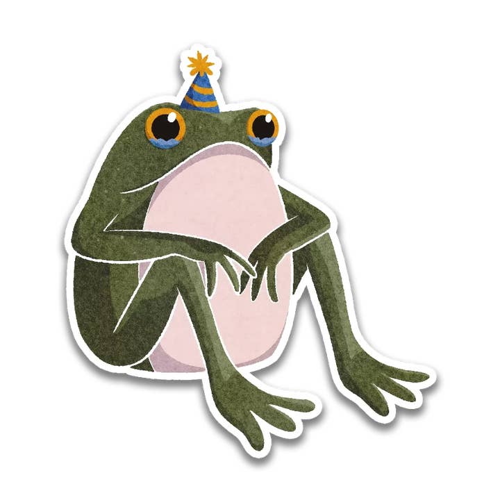 Existential Frog (Party Edition) Sticker for wholesale by Stick With Finn