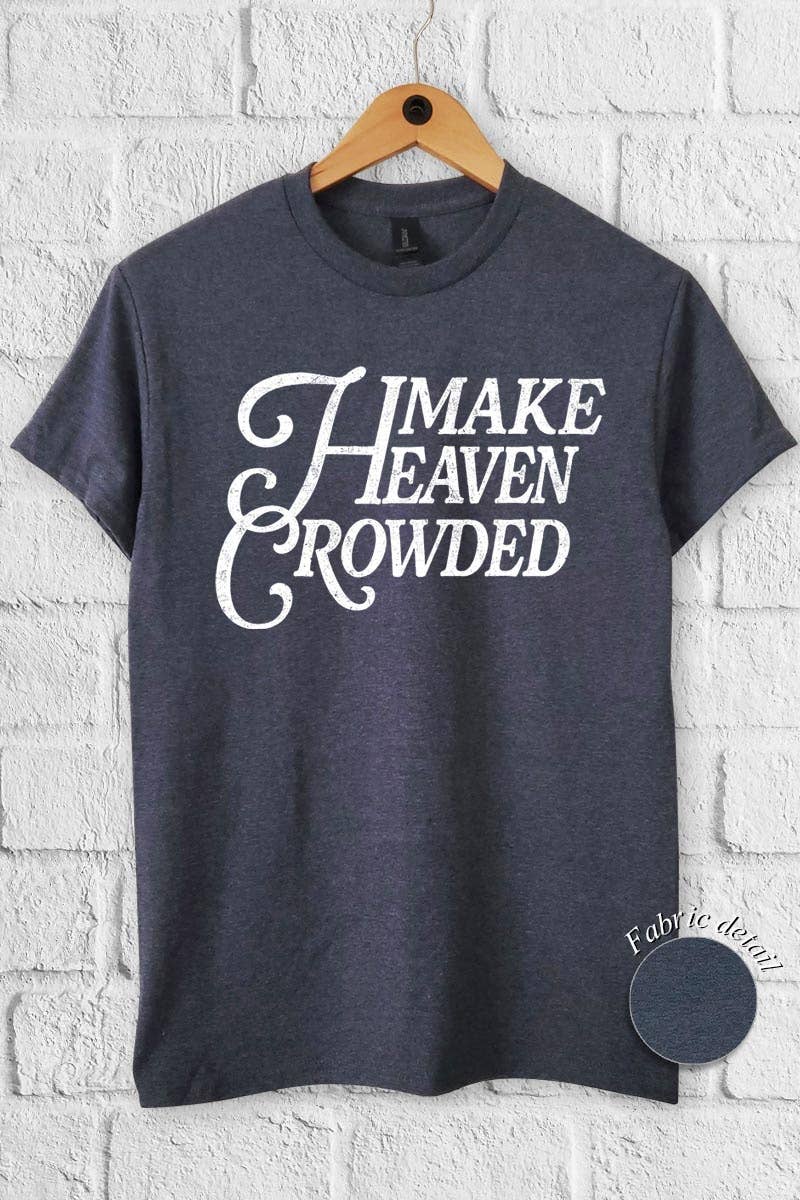 Pink Irene Wholesale - Wholesale Shirt - Women's - Make Heaven Crowded Graphic Heavy Cotton Tee0