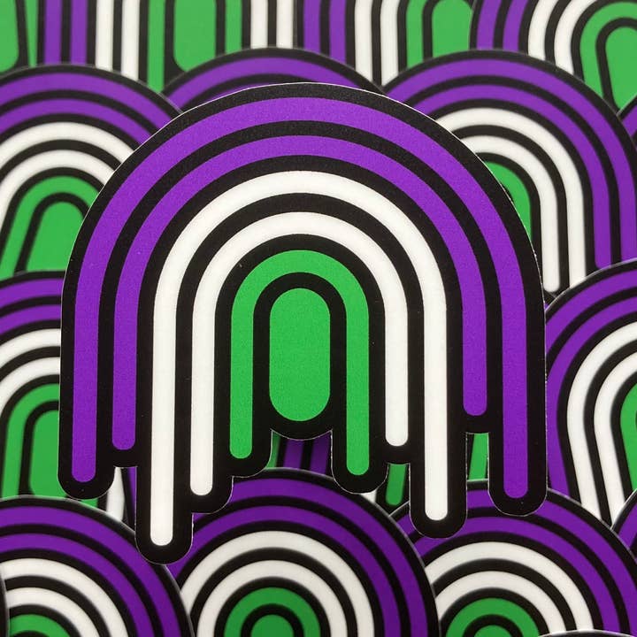 Adesivo arco-íris grande Genderqueer por atacado de PurpleDuck