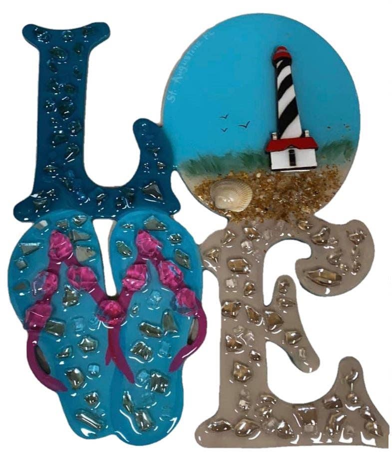 Diverse Woodworking - Wholesale Cutouts - Love With Flip Flops Unfinished Wood Cutout Style 202