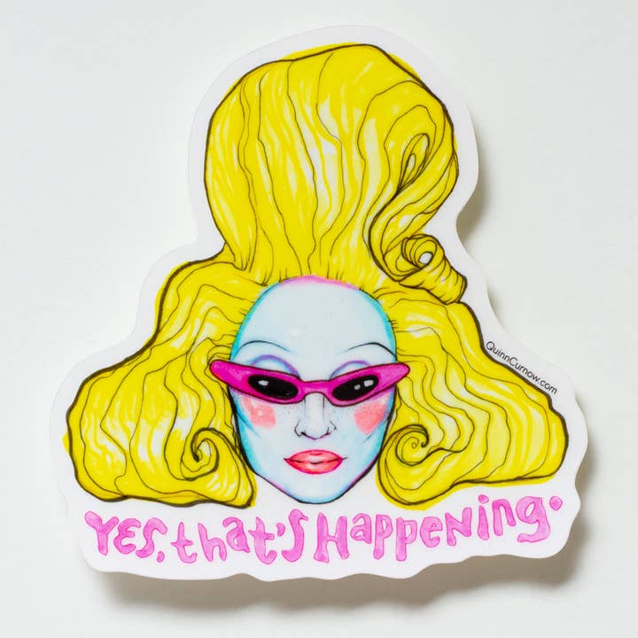 Autocollant transparent découpé Alien Drag Queen Juno Birch pour la vente par Quinn Curnow