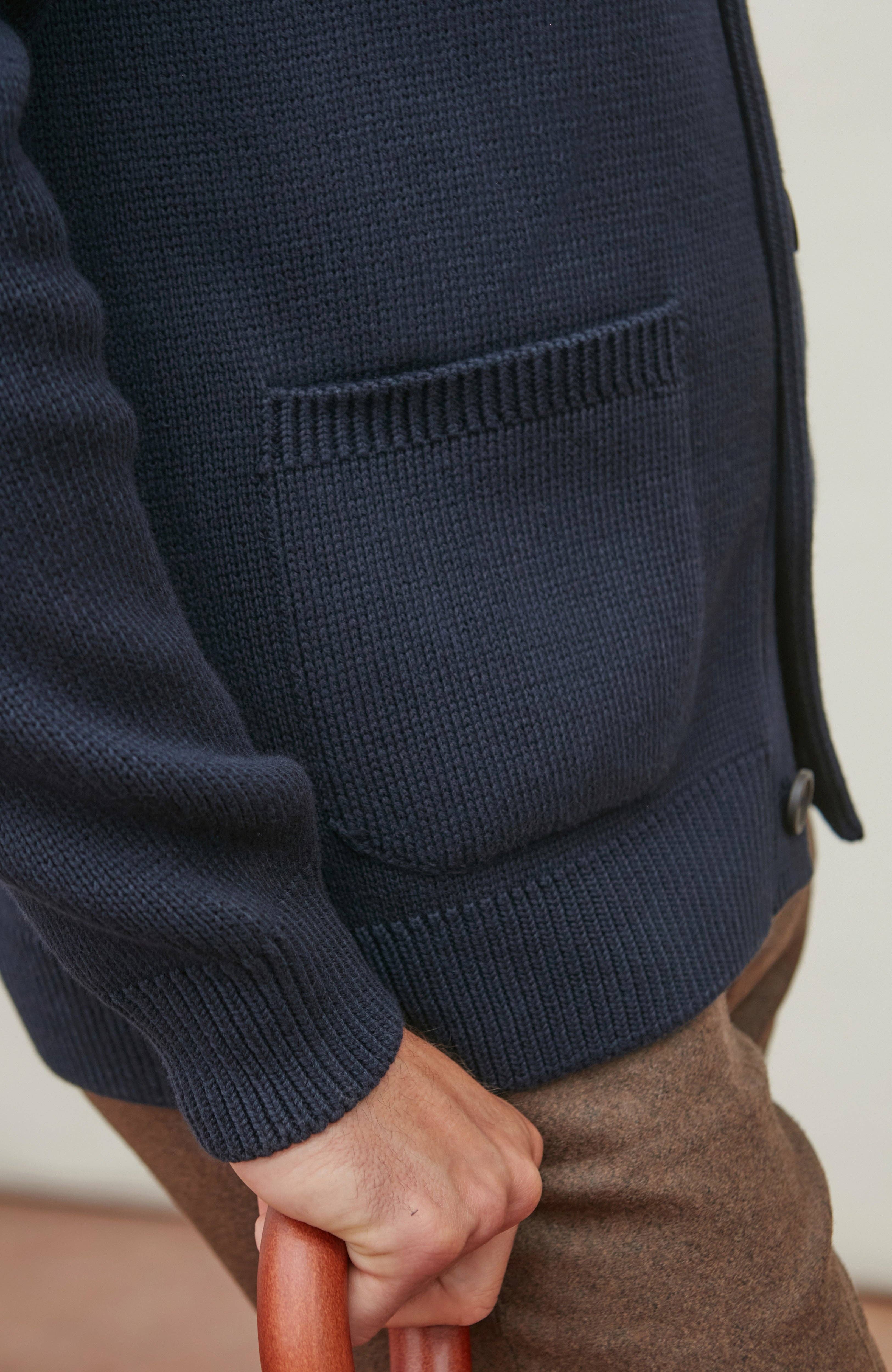 Paul James Knitwear – wholesale Kofta - Herr – Mens Midweight 100% Bomull Sjal Krage Cardigan8