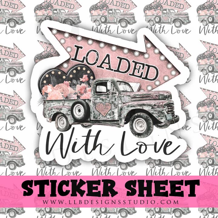 Loaded With Love | Packaging Stickers | Business Branding | Small Shop Stickers | Sticker #: S0308 | Ready To Ship for wholesale by LLB Designs Studio