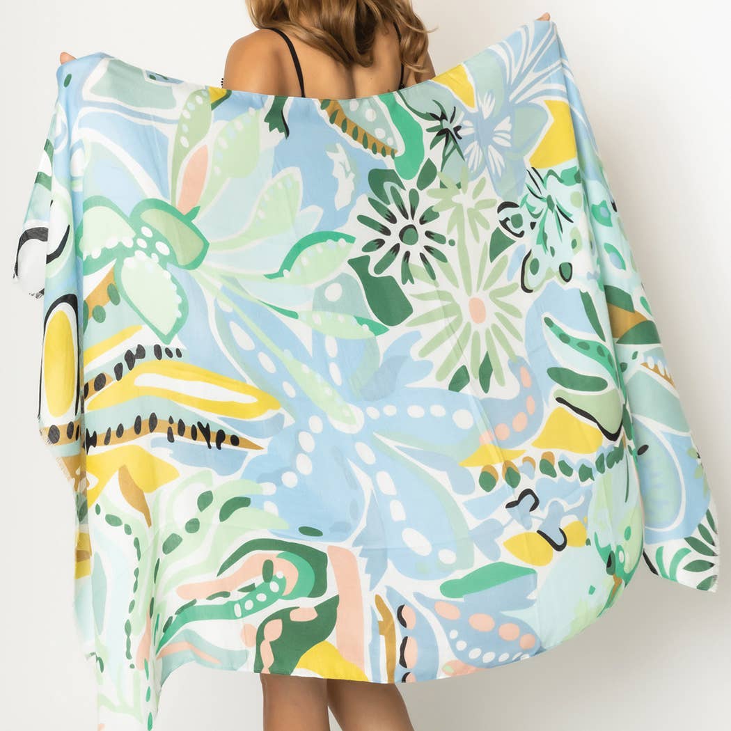 Fashion City – wholesale Halsduk - Dam – Tropisk blommig print halsduk3