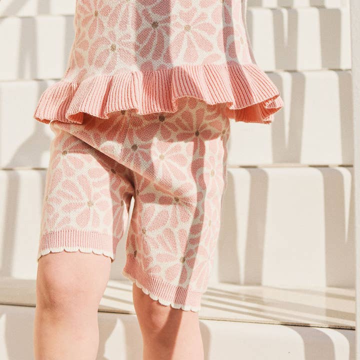 Jacquard Knit Scallop Bike Short - Hibiscus for wholesale on Faire1