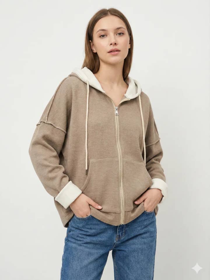 Kapuzenjacke mit Reißverschluss @7463_GiZipEpais für den Großhandel von Mimi & Gogo