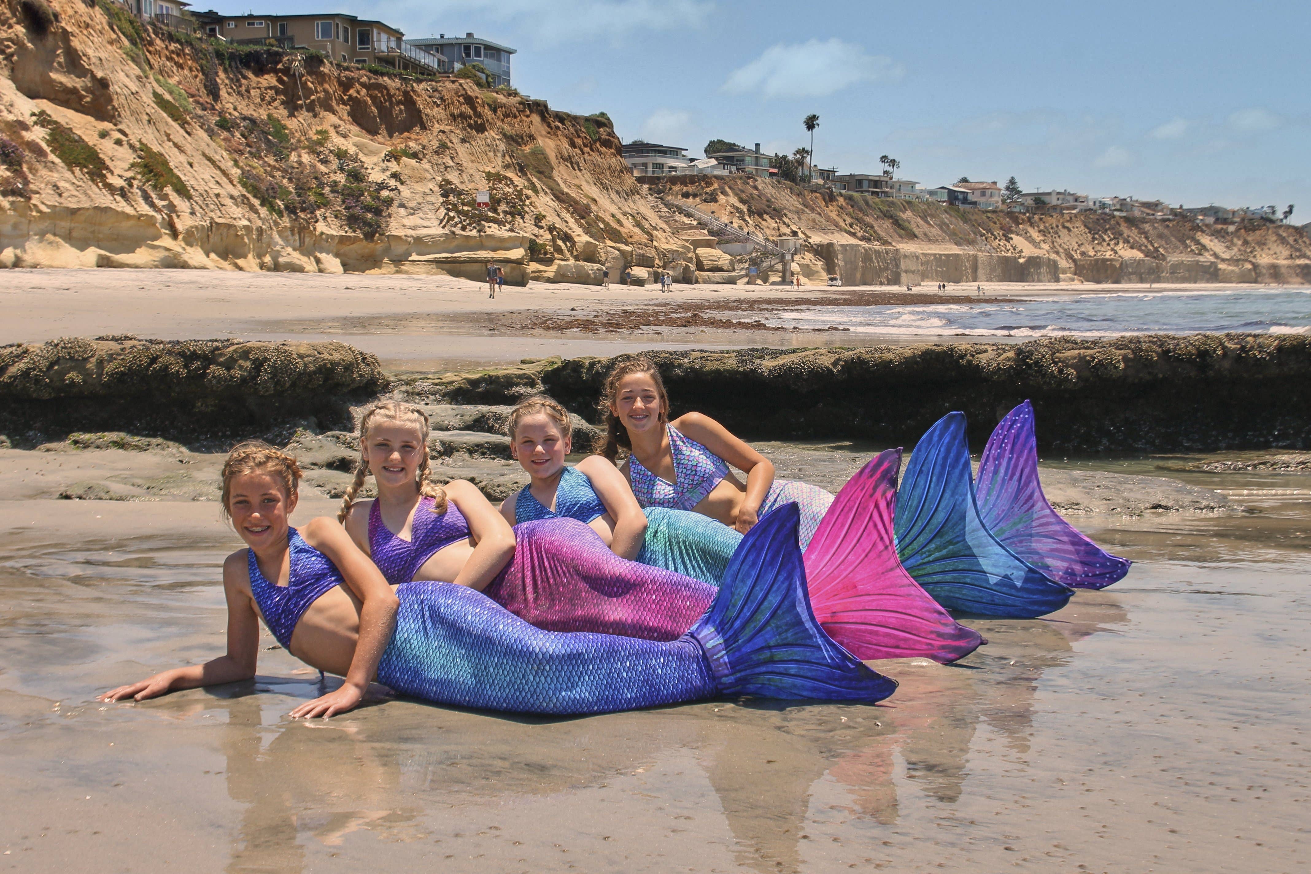 Sun Tail Mermaid - Wholesale Beach/Pool Toy - Kids & Baby - Bali Blush Mermaid Tail + Monofin Set clothing for kids, girls, teens, and women (pool toy)8