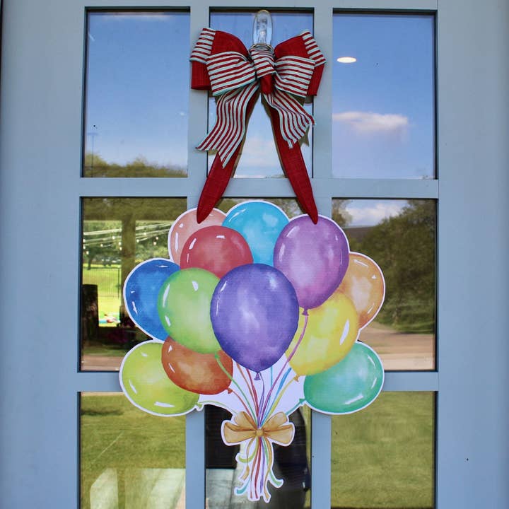 Front Porch Elegance - Wholesale Door Hanger - Birthday Balloons- Door Hanger1