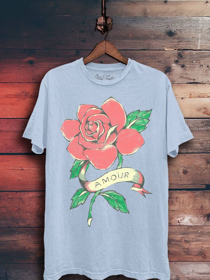 Lotus Fashion Collection - Wholesale Screen Printed T-Shirt - Women's - Amour Rose Graphic Top