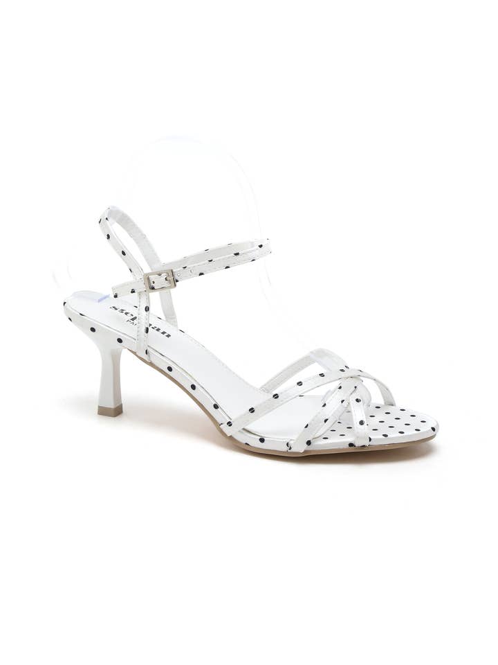 Stephan Paris - Wholesale Low Heels - Women's - Polka dot satin sandals P-14722