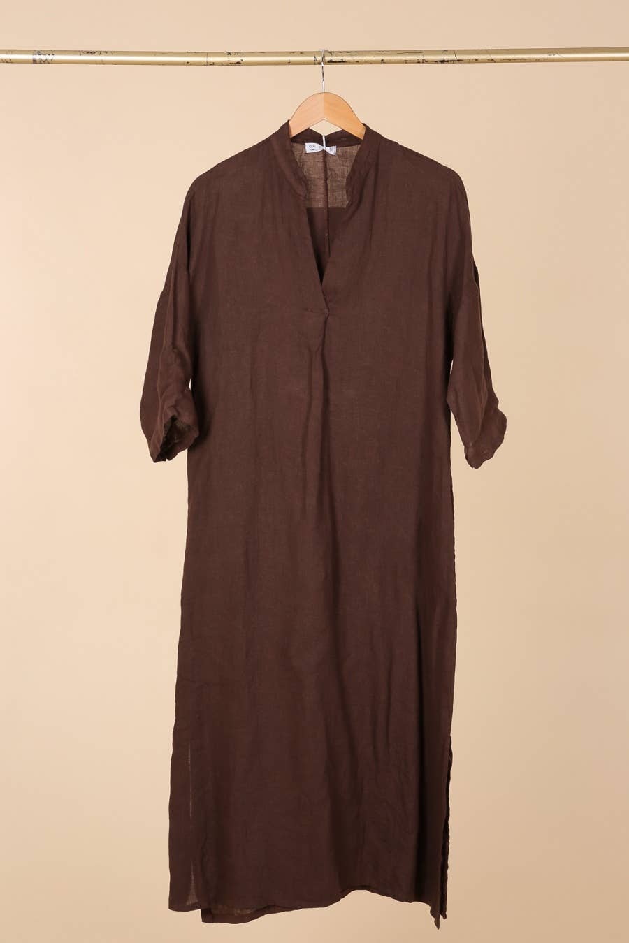 la maison des fibres naturelles – wholesale Klänning - Dam – Lång klänning med tunisisk krage 29340 i 100 % linne17