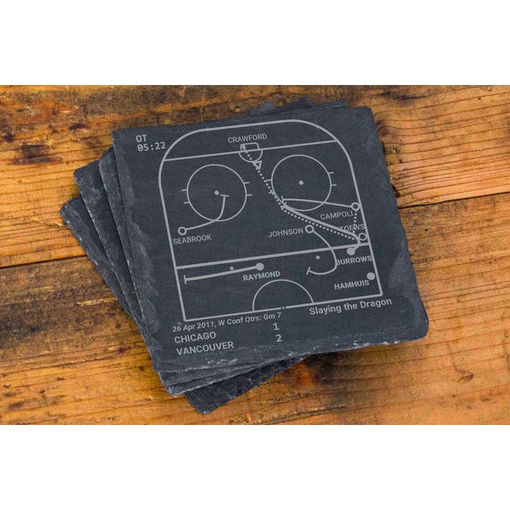 Greatest Canucks Plays : Slate Coasters (ensemble de 4) pour la vente par Playbook Products
