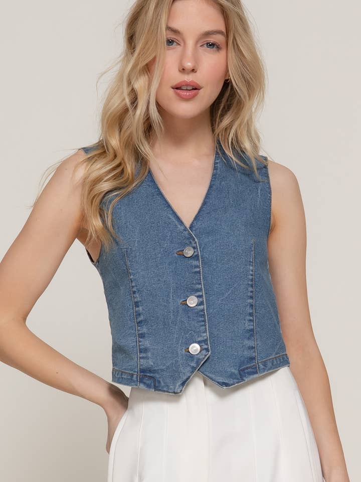 Gilet di jeans per la vendita all'ingrosso da parte di 42POPS