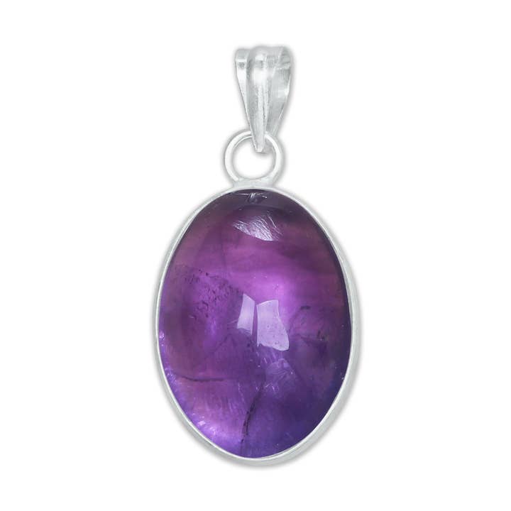 Handmade Jewels - Wholesale Individual Charm/Pendant - Amethyst Minimalist Pendants - Handmade, Silver-Plated Brass, Wholesale6