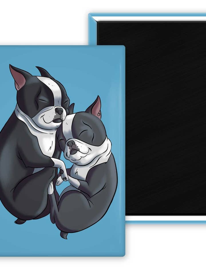 Boston Terrier, schattig, kunstmagneet voor honden voor wholesale door Brian Rubenacker studios
