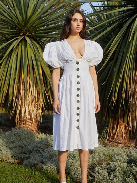 Vestido Midi Jaime - Blanco para venta al por mayor de State of Georgia