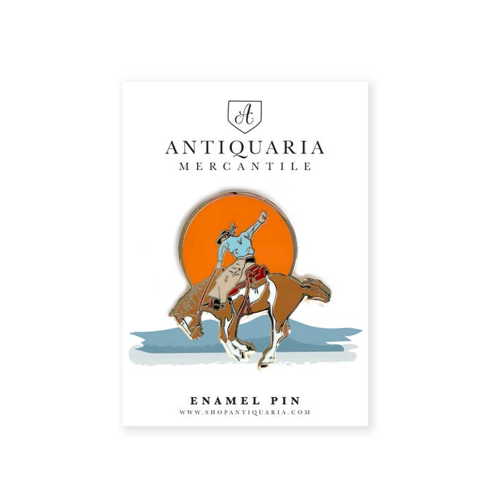 Antiquaria – Engroshandel Reversnål/knap – Sunset Cowboy emalje Pin1