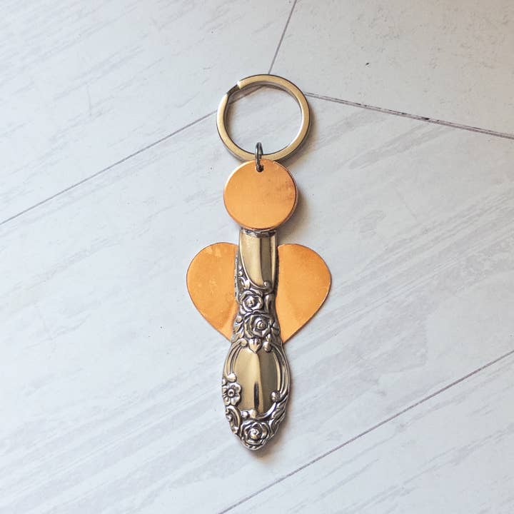 Girl Ran Away With the Spoon – wholesale Keychain – Women's – Spoon Handle Angel Keychain3