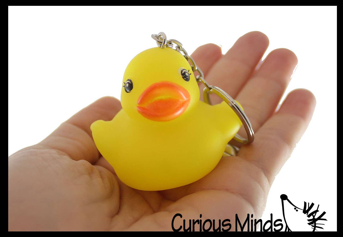 Curious Minds Toys - Wholesale Keychain – Child - 1 Rubber Ducky - Keychain Duck Toy - Decoration Duckie Clip