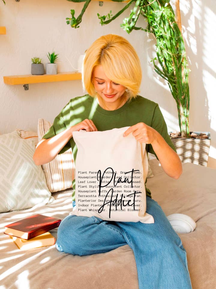 Plant Addict Tote Bag for wholesale by Axle Rose Co