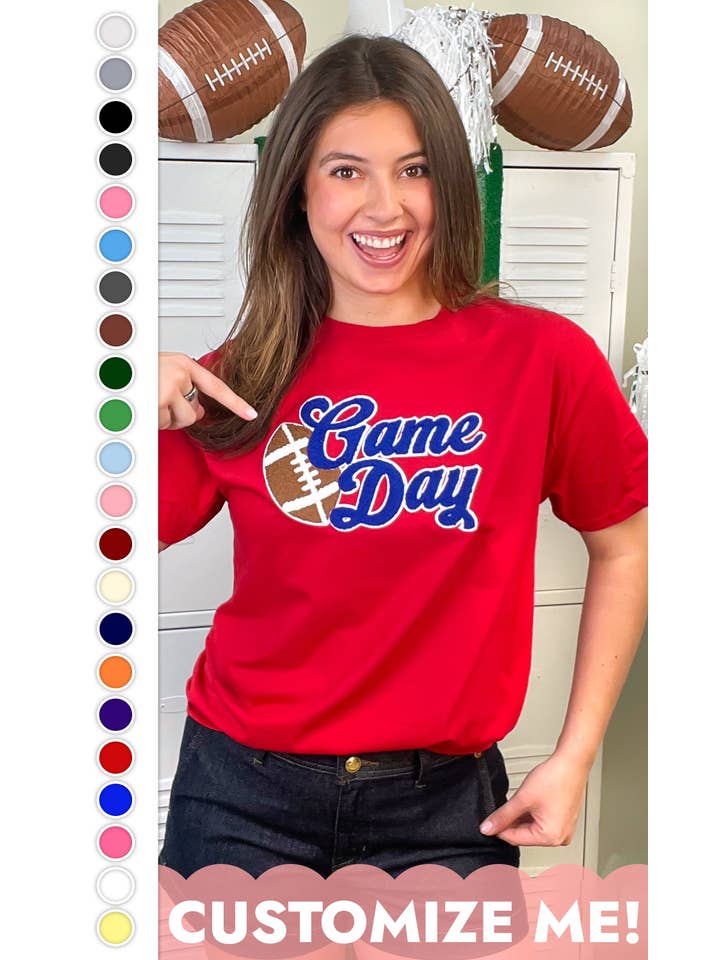 Sugar Stitch - Wholesale T-Shirt (Graphic) - Unisex - Game Day Chenille Graphic T-Shirt