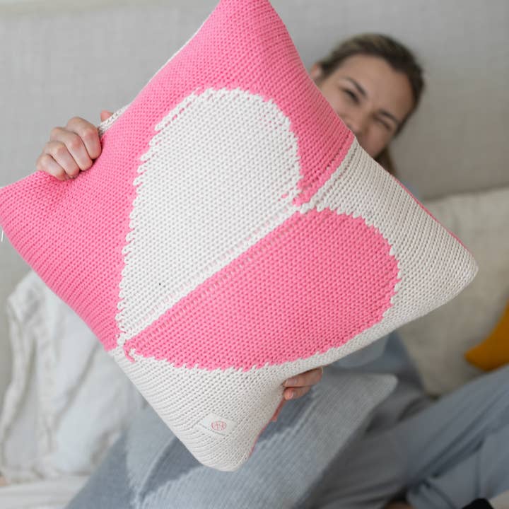 Hearts - Dual - Clutter Pink - 100% Organic Cushion for wholesale by Pink Lemonade