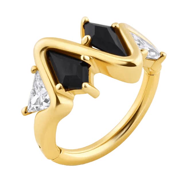 Staccato – 14K/18K Gold Geometric Clicker Ring for wholesale by Piercing-zone