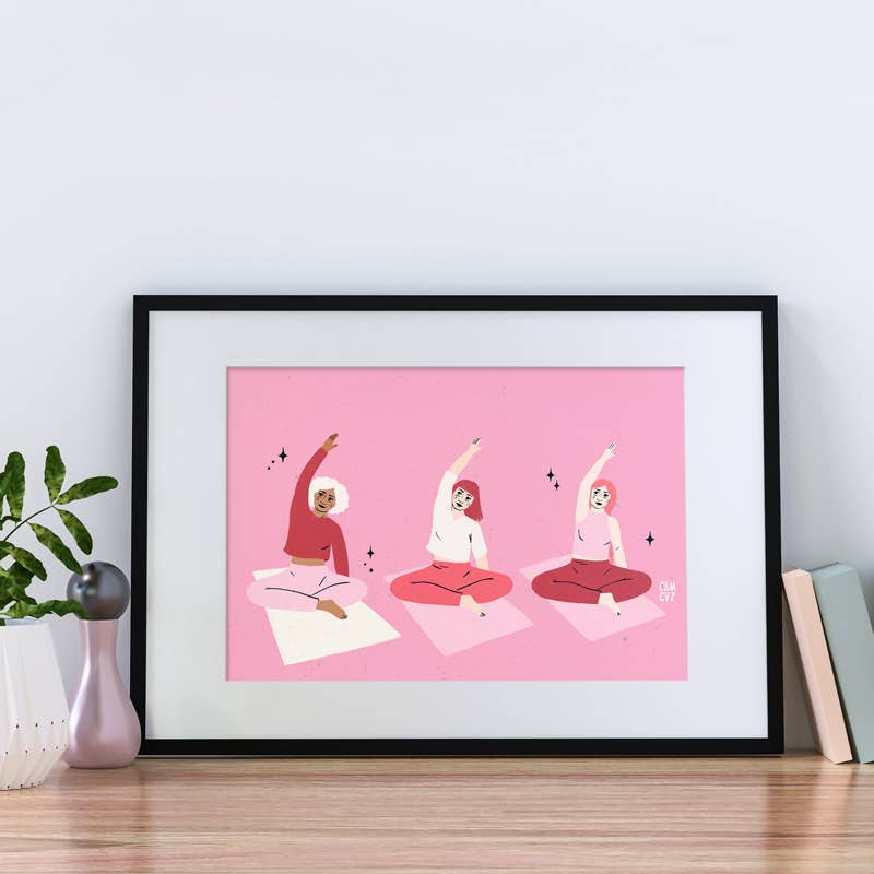 Camille Cauvez illustration et papeterie - Vente Poster - Yoga Class affiche｜yogi, meditation, girls, healthy life1