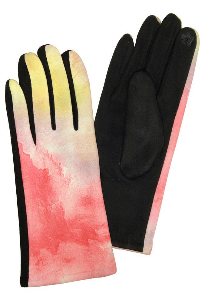 Hana - Wholesale Gloves - Women's - Tie Dye Watercolor Warm Smart Touch Gloves3