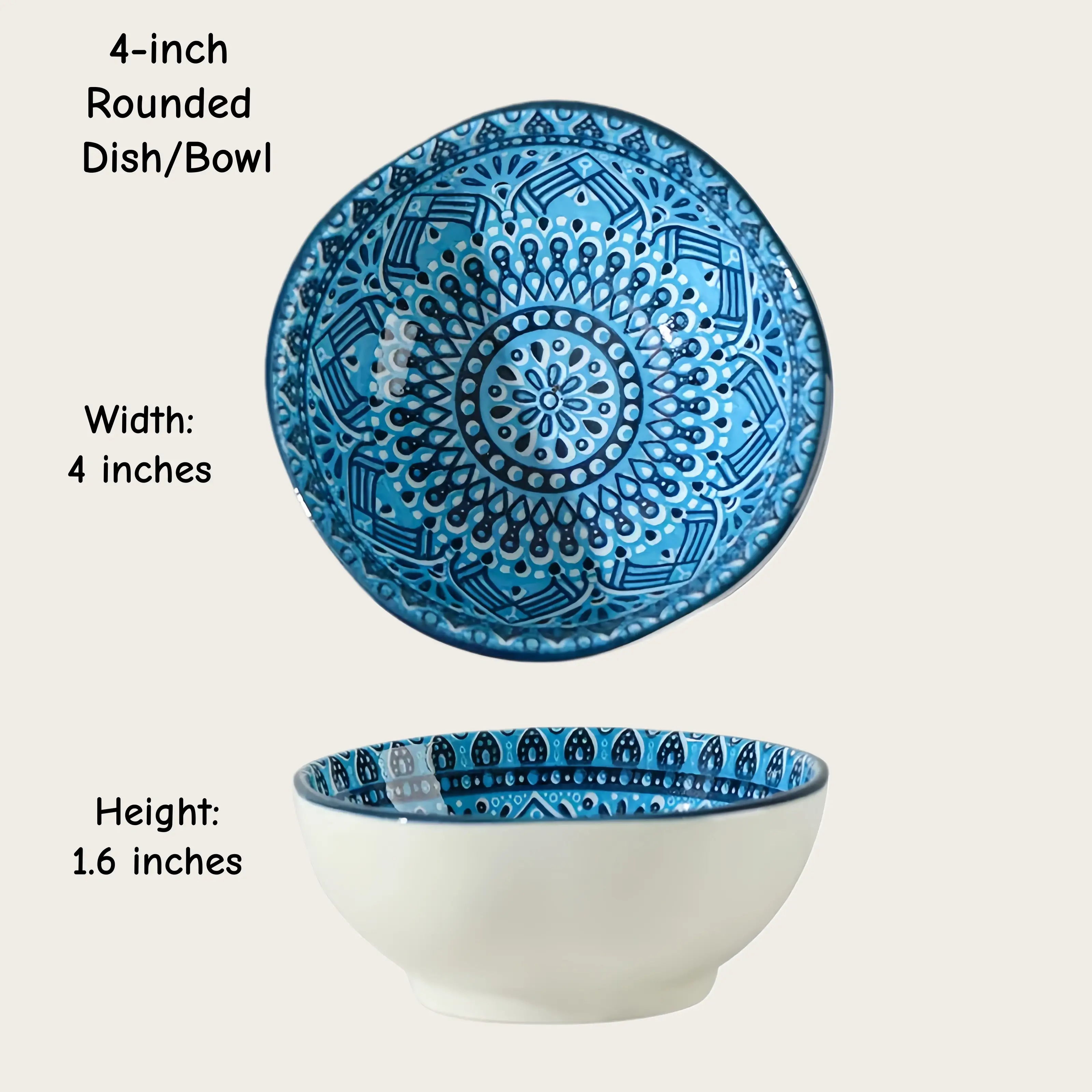 Otterware - Vente Bols à condiments/sauces - Plats à trempette en céramique style marocain (6 styles)30