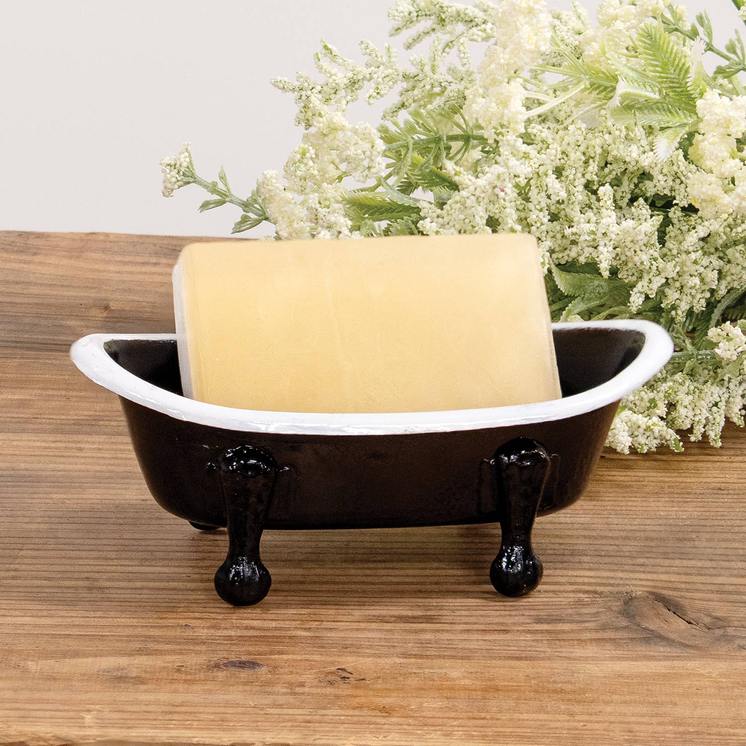 Col House Designs - Wholesale Soap Caddy - Black & White Iron Bathtub Soap Dish1