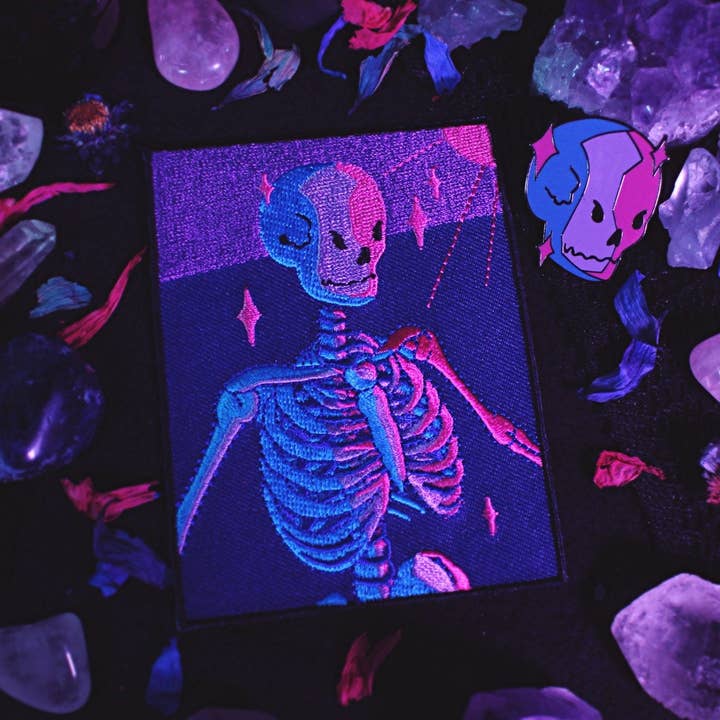 GRRRL Spells - Wholesale Patch - Bisexual Lighting Skeleton Patch