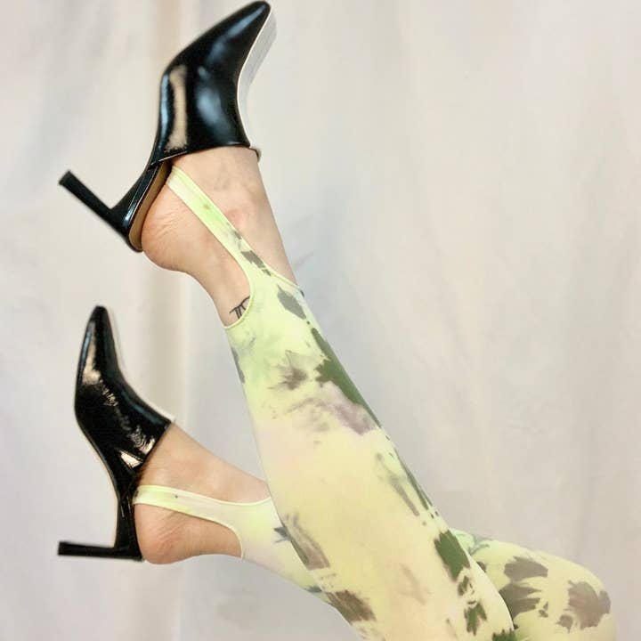 Recycled syre trækul Tie Dye strømpebukser for engroshandel hos Shop Journal Vintage