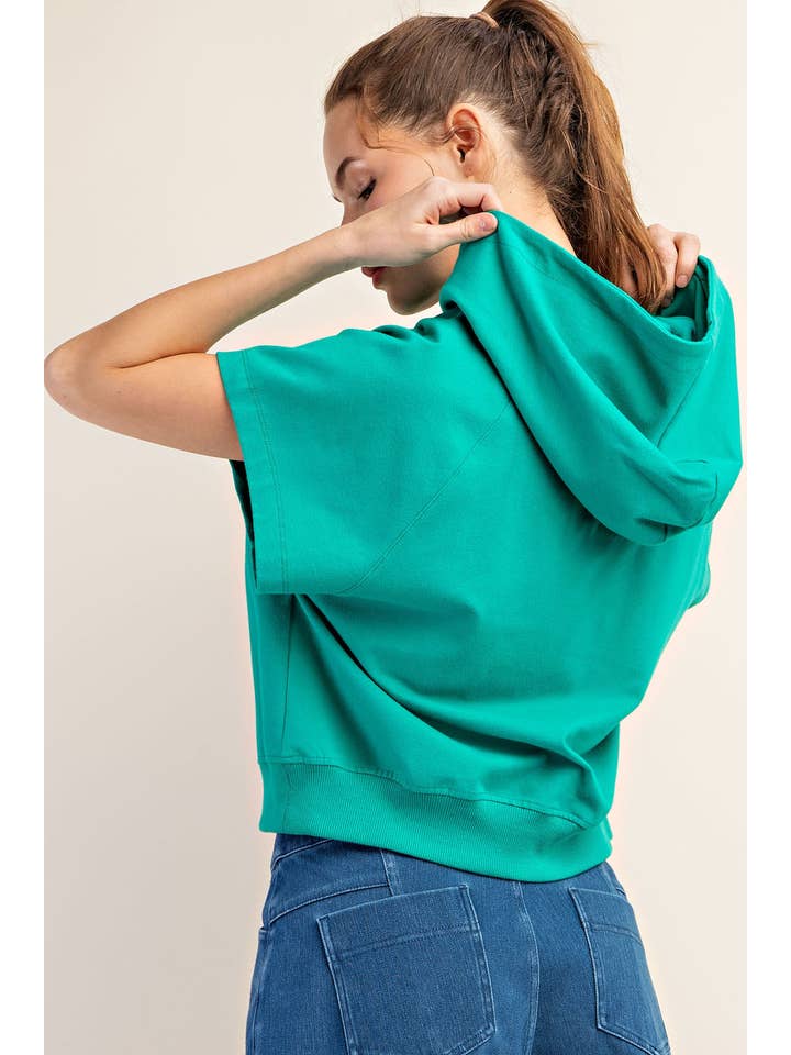 Rae Mode - Wholesale Hoodie - Women's - COTTON LYCRA SHORT SLEEVE HOODIE TOP7