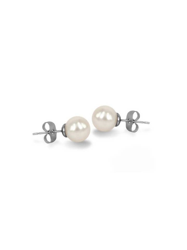 MARIA-THERESA REEF 9mm Pearl Stud Earrings for wholesale by Avani Jewelry