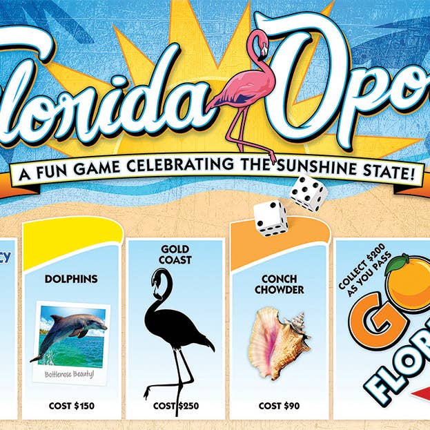 Florida-Opoly (state) Board Game, by Late for the Sky for wholesale by Outset Games and Cobble Hill Puzzles