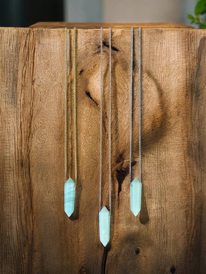 Amazonite Point Necklace for wholesale by Earth & Elm
