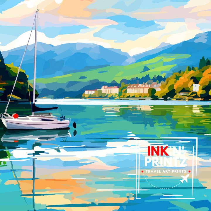 InkNPrintz – wholesale Art print – Lake Windermere Travel Poster7