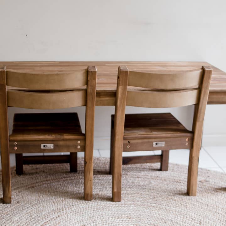 Q Toys - Wholesale Chair – Child - Acacia Rectangular Table & 2 Stacking Chairs