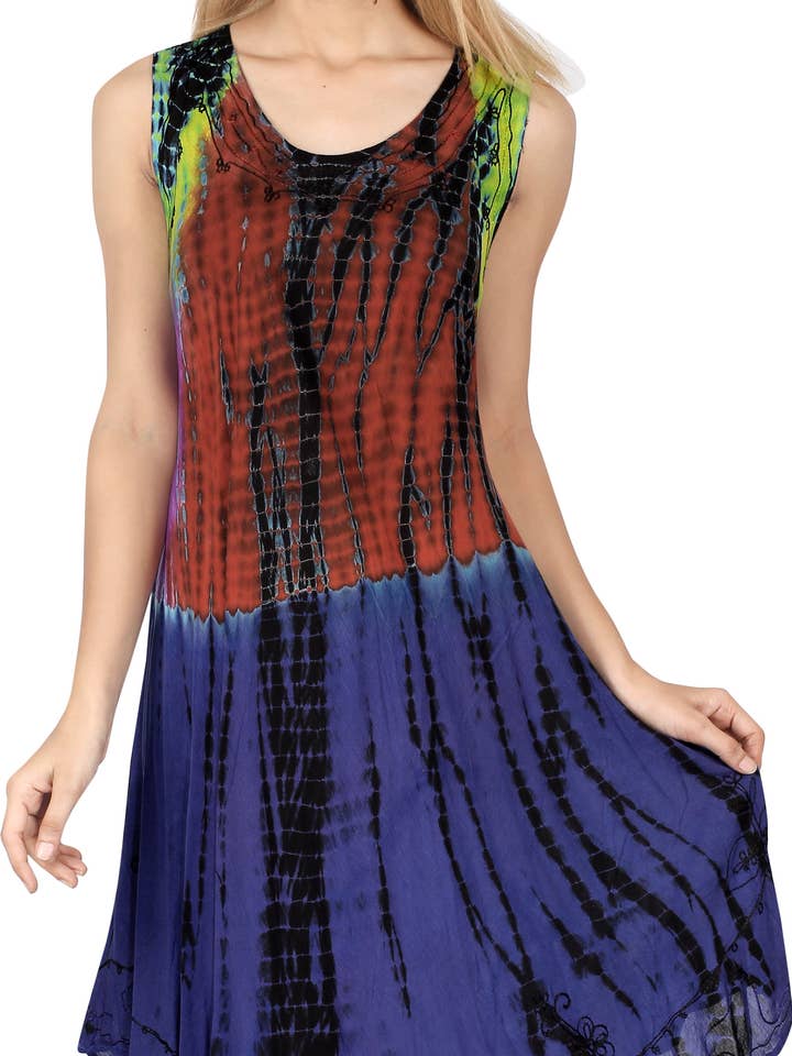 Women's Caftan Cover up Rayon Beach MAXI DRESS Cover Up Hand for wholesale by LA LEELA \ HAPPY BAY