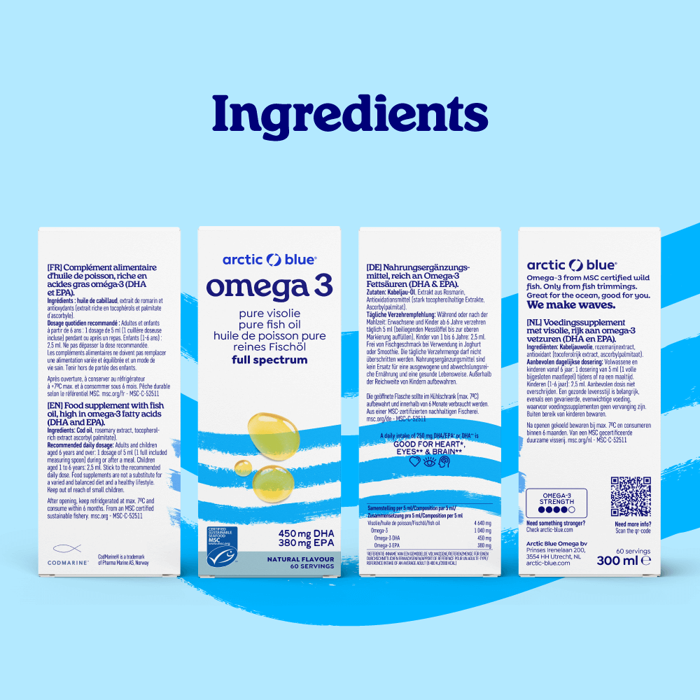 Arctic Blue - Wholesale Voedingssupplement/vitamine - Visolie Naturel DHA en EPA - MSC (fles 300 ml)2
