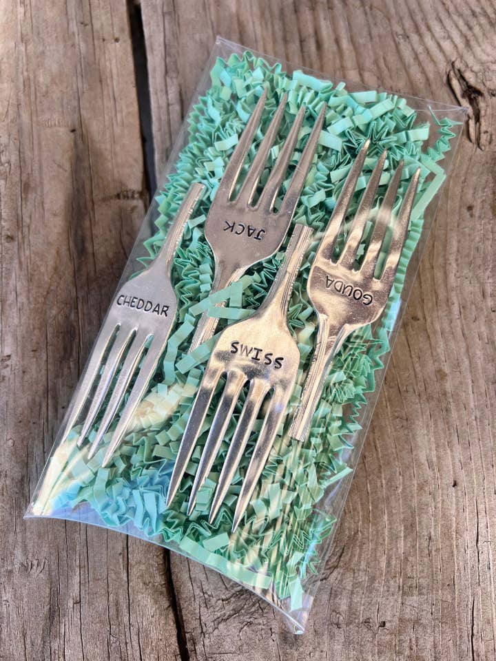 Cheese Marker #2 - Set of 4 Fork Tines for wholesale by Pumpernickel and Wry