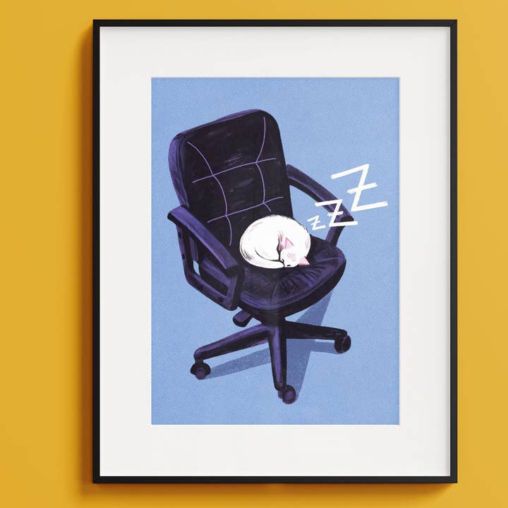 Sleeping Cat – A4 Art Print for wholesale by Hayley Wells Illustration