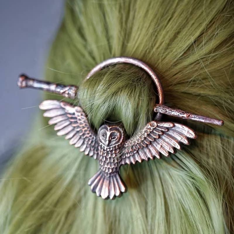 Women's Gothic Vintage Owl Hairpin for wholesale on Faire