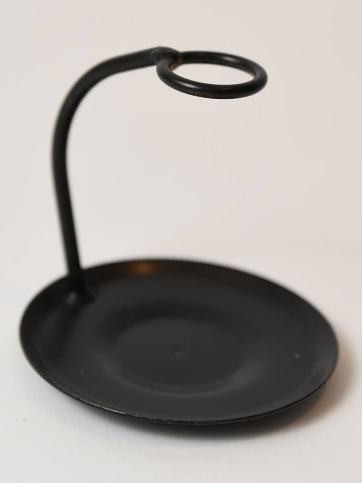 Porte-bougie conique en fer avec plateau pour la vente par LMS Wholesale